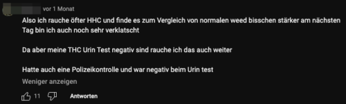 HHC Drogentest Urin Erfahrungsbericht