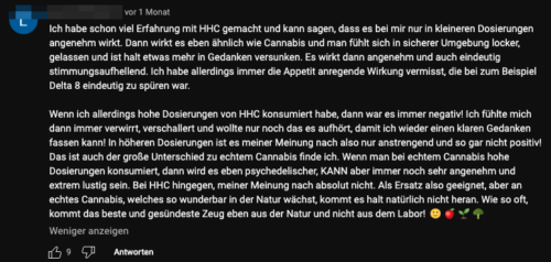 HHC Dosierung Wirkung Erfahrungsbericht